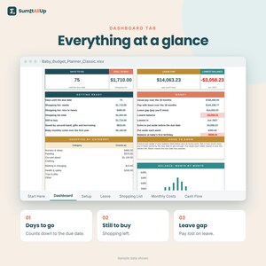 Baby Budget Spreadsheet | New Baby Cost Planner, Parental Leave Pay, Baby Shopping List & Cash Flow | Excel and Google Sheets image 6