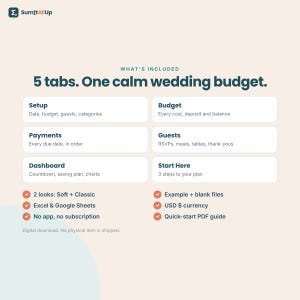Wedding Budget Spreadsheet | Wedding Planner with Guest List & RSVPs | Excel and Google Sheets imagen 8