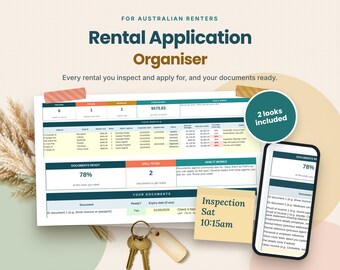 Rental Application Checklist Australia | Rental Tracker & Documents Checklist | Excel and Google Sheets