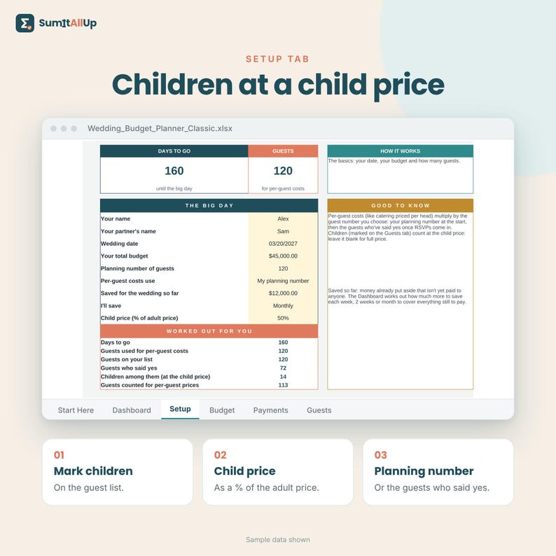 Wedding Budget Spreadsheet | Wedding Planner with Guest List & RSVPs | Excel and Google Sheets imagen 6