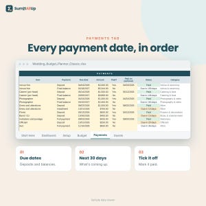 Wedding Budget Spreadsheet | Wedding Planner with Guest List & RSVPs | Excel and Google Sheets imagen 3