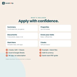 Rental Application Checklist Australia | Rental Tracker & Documents Checklist | Excel and Google Sheets image 7