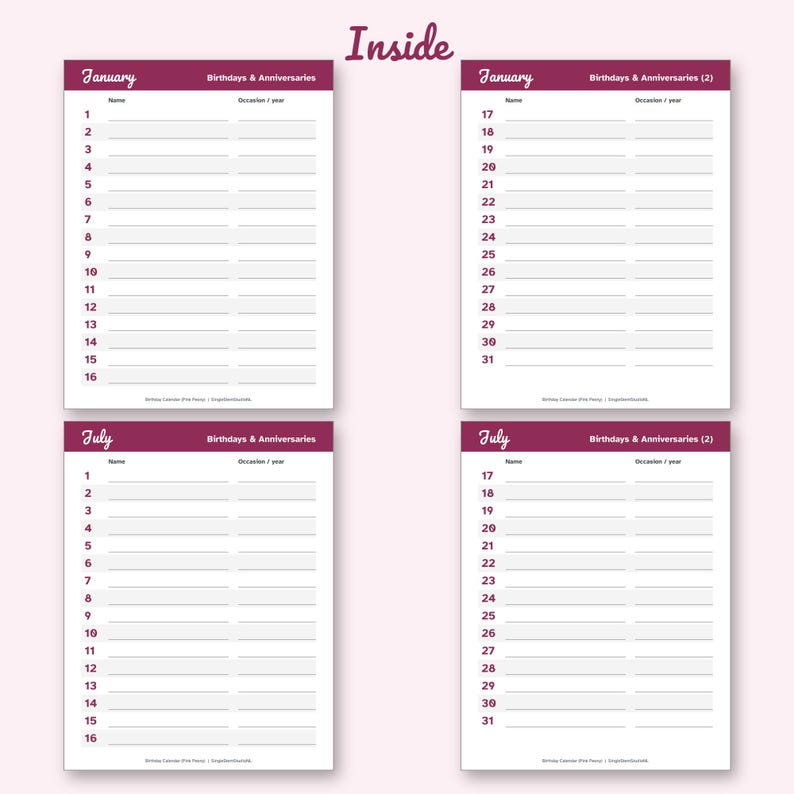 Kalender 2027 Großdruck | Monatskalender zum Ausdrucken mit Großen