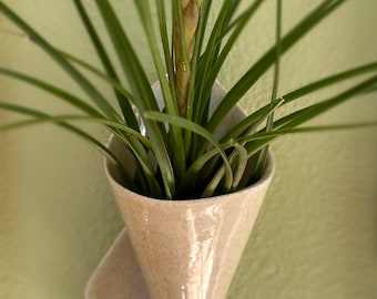 Handmade Ceramic Wall Planter: Air Plant or Dried Flower Vase