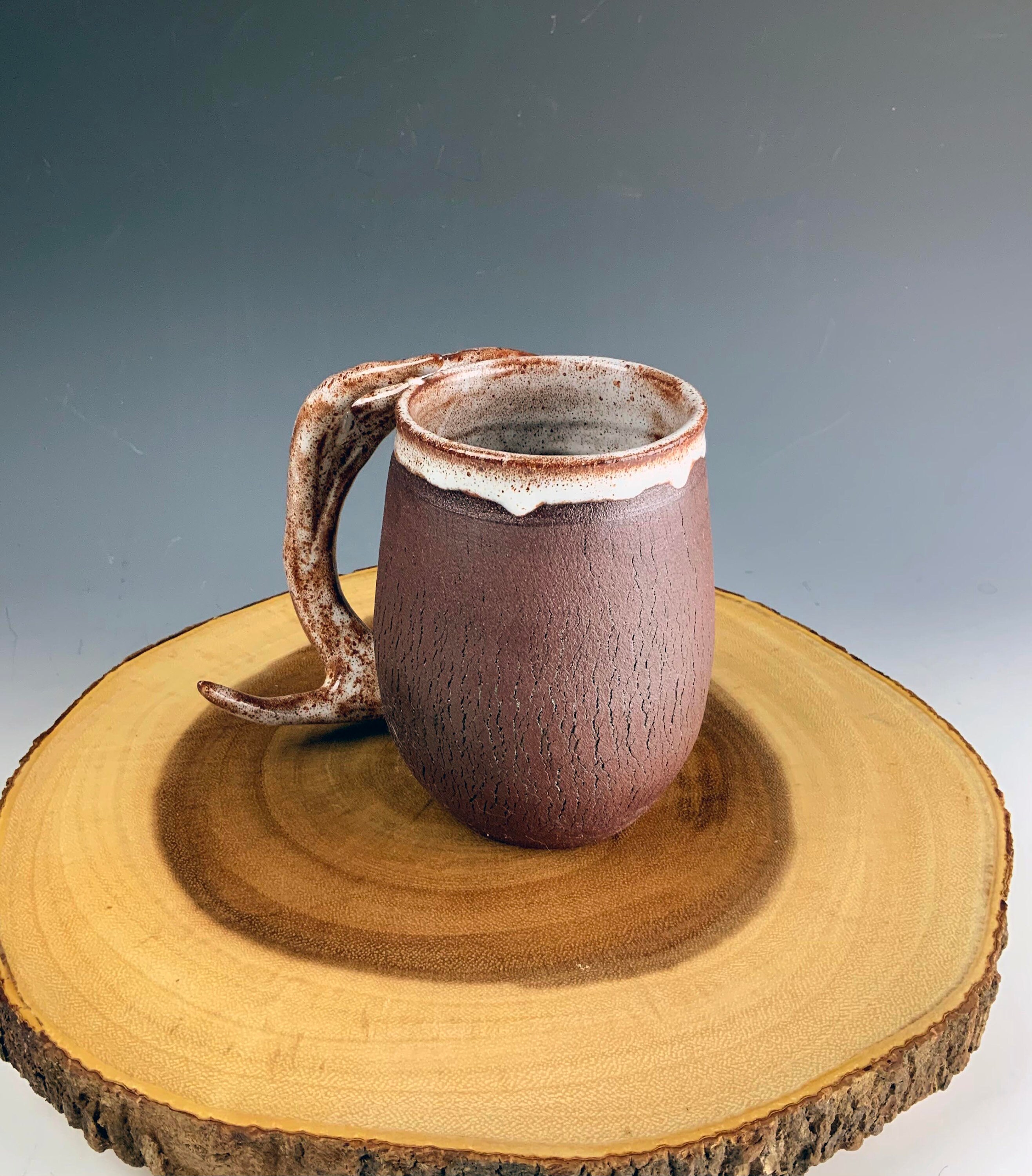 Deer Antler Mug Handmade Ceramic Coffee Mug sculpted Etsy