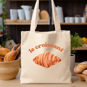 Croissant French Tote Bag, Gift, Paris