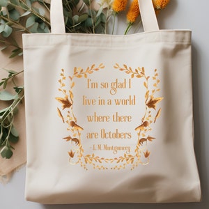 October Anne of Green Gables Tote Bag, Autumn