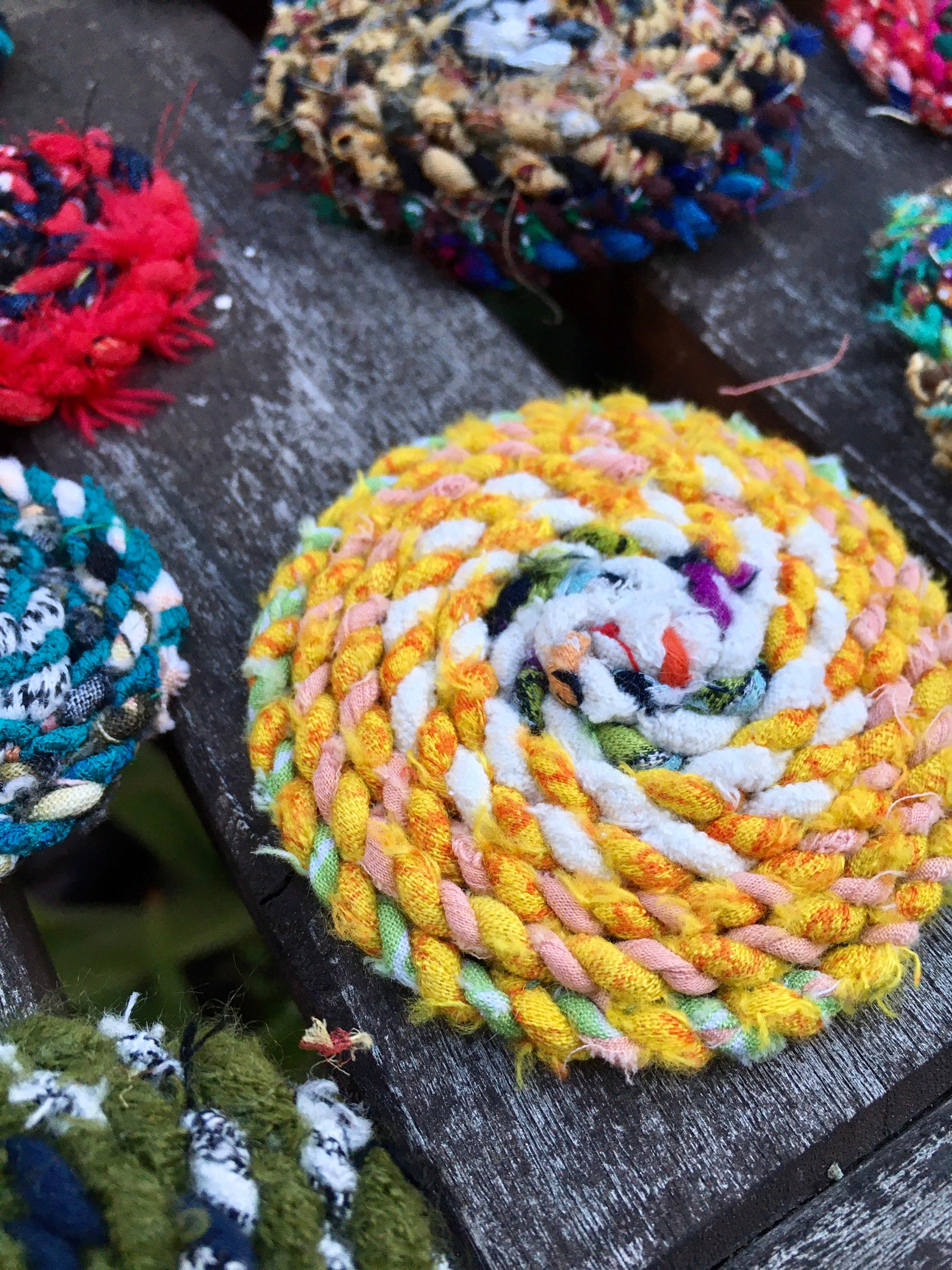 Rag Ropes Mini Rag Rope Mandalas, Set of 3 Good Luck Charms, Hand Twisted Art ...