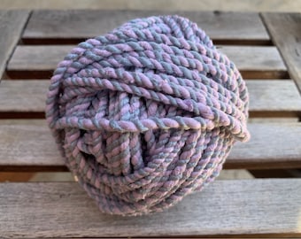 Mint and Lavender fabric rag rope, upcycled cord, repurposed fabric string, fabric twine, hand spun rope