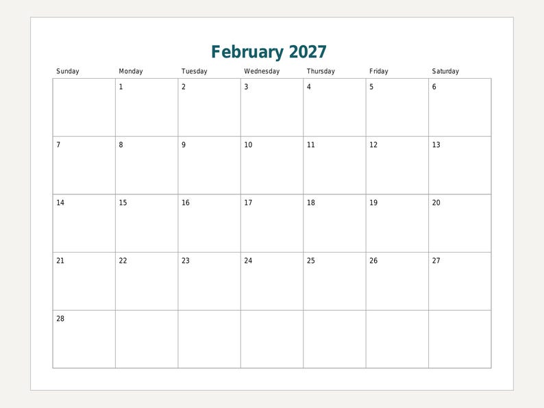 2027 Printable Calendar, Year at a Glance, Monthly Pages (PDF) image 4