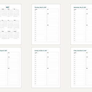 2027 Daily Planner Inserts, A5 & Half Letter, Dated Pages (Digital Download) image 8