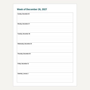 Agenda hebdomadaire 2027 à imprimer, vue d'ensemble de l'année, calendrier mensuel (PDF) image 7
