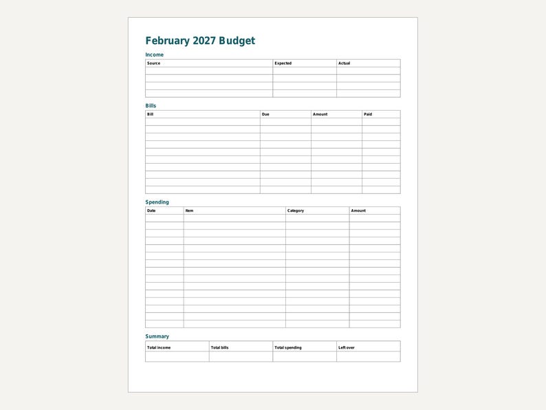 2027 Budget Planner Printable, Monthly Budget Pages, Bill Tracker, Expense Tracker, Letter and A4 PDF image 4