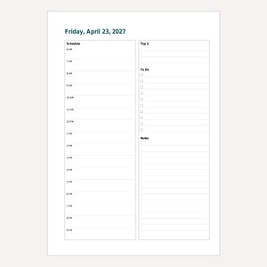 2027 Daily Planner Inserts, A5 & Half Letter, Dated Pages (Digital Download) image 5