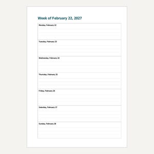 2027 B6 Planner Inserts Printable, Dated Week per Page, Monthly Pages, Year at a Glance image 5