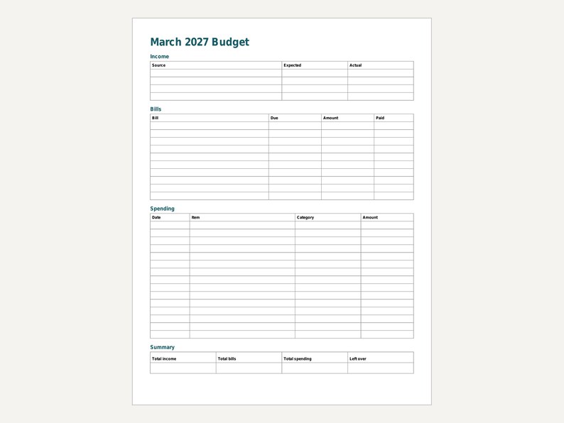 2027 Budget Planner Printable, Monthly Budget Pages, Bill Tracker, Expense Tracker, Letter and A4 PDF image 5