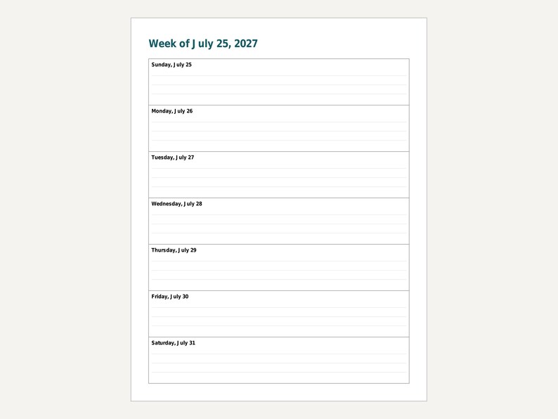Agenda hebdomadaire 2027 à imprimer, vue d'ensemble de l'année, calendrier mensuel (PDF) image 6