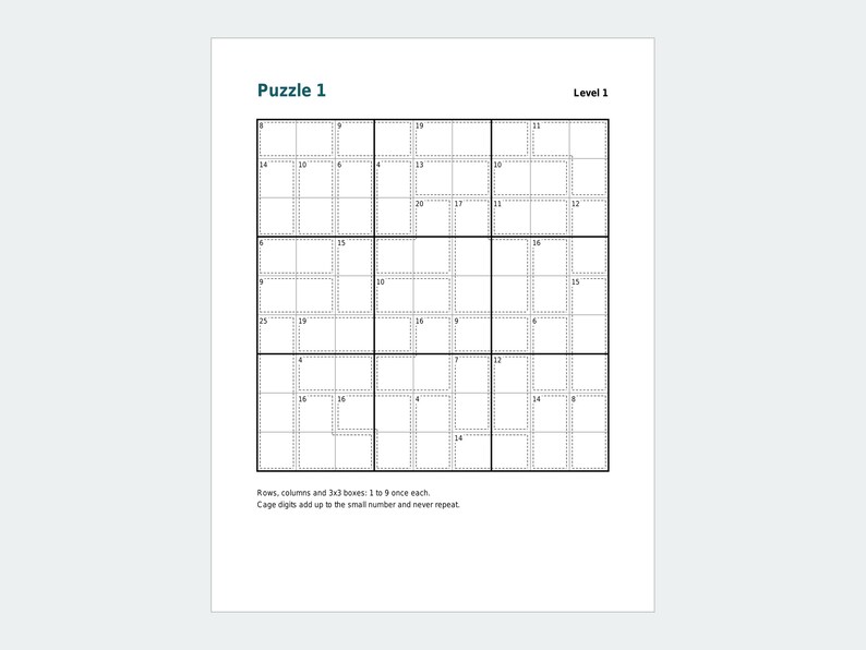 Sum Sudoku Pack 2, 48 Puzzles, 3 Levels, Answers (PDF Download) image 2