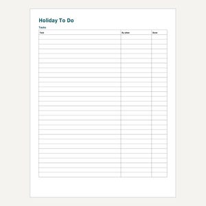 Planejador de Natal para Imprimir, Orçamento de Fim de Ano, Lista de Presentes, Cardápio, Cartões (PDF) imagem 7