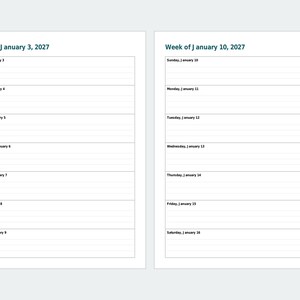 Agenda hebdomadaire 2027 à imprimer, vue d'ensemble de l'année, calendrier mensuel (PDF) image 2