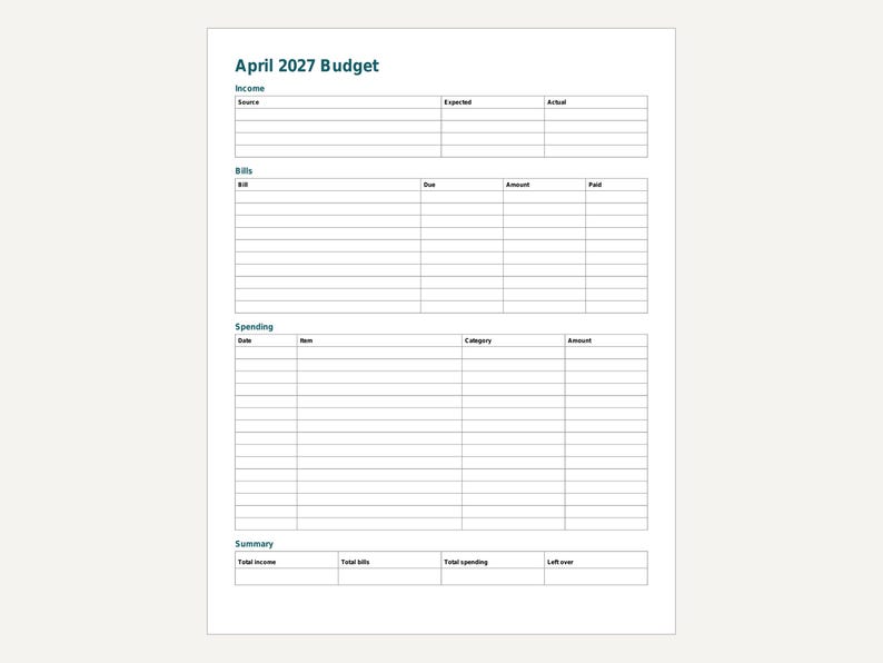 2027 Budget Planner Printable, Monthly Budget Pages, Bill Tracker, Expense Tracker, Letter and A4 PDF image 6
