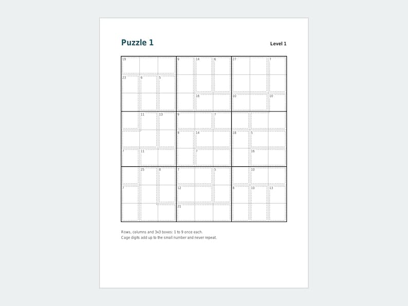 Sudoku-Rätselpaket mit 48 druckbaren Rätseln in 3 Schwierigkeitsstufen (PDF-Download) Bild 2