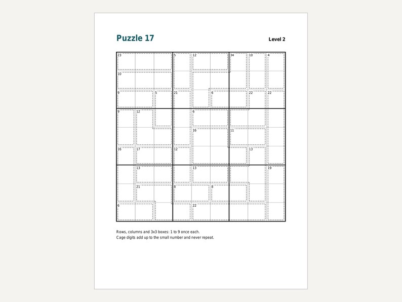 Sudoku-Rätselpaket mit 48 druckbaren Rätseln in 3 Schwierigkeitsstufen (PDF-Download) Bild 5