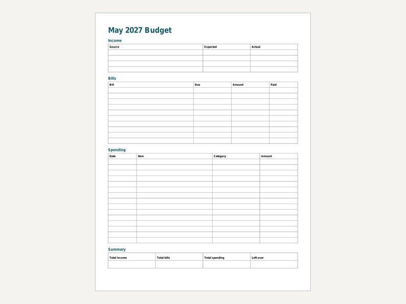 2027 Budget Planner Printable, Monthly Budget Pages, Bill Tracker, Expense Tracker, Letter and A4 PDF image 7