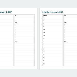 Agenda digital diaria 2027, PDF con hipervínculos, página por día con fecha, inicio en domingo o lunes. imagen 3