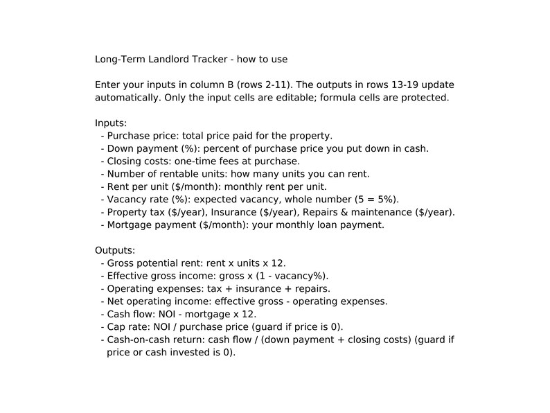 Rental Profit Tracker Bundle: STR Host and Long-Term P&L Spreadsheets (Digital Download) image 3