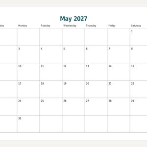 2027 Printable Calendar, Year at a Glance, Monthly Pages (PDF) image 7