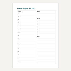 2027 Daily Planner Inserts, A5 & Half Letter, Dated Pages (Digital Download) image 6