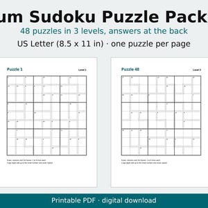 Sum Sudoku Pack 2, 48 Puzzles, 3 Levels, Answers (PDF Download) image 1