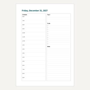 2027 Daily Planner Inserts, A5 & Half Letter, Dated Pages (Digital Download) image 7