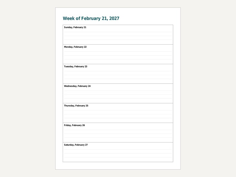 Agenda hebdomadaire 2027 à imprimer, vue d'ensemble de l'année, calendrier mensuel (PDF) image 5