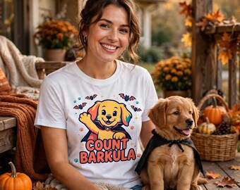 Count Barkula Shirt, Vampire Dog Halloween Tee, Funny Spooky Dog T-Shirt, Dracula Pup Gift