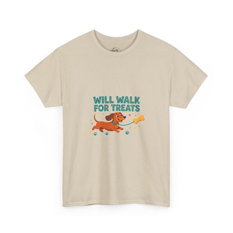 Will Walk for Treats Shirt, Funny Dachshund T-Shirt, Dog Walker Gift, Wiener Dog Lover Tee, Cute Doxie Shirt Bild 2