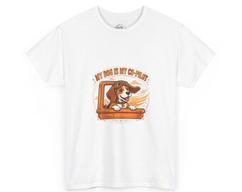 My Dog Is My Co-Pilot Shirt, Funny Beagle T-Shirt, Dog Dad Gift, Dog Lover Tee for Men and Women