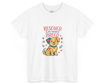 Rescued Is My Favorite Breed Shirt, Dog Rescue T-Shirt, Adopt Dont Shop Tee, Rescue Mom Gift, Shelter Dog Shirt