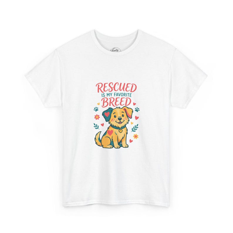 Rescued Is My Favorite Breed Shirt, Dog Rescue T-Shirt, Adopt Dont Shop Tee, Rescue Mom Gift, Shelter Dog Shirt afbeelding 1