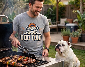 Dog Dad Shirt, Funny Bulldog T-Shirt, Dog Lover Gift for Men, Best Dog Dad Ever Tee, Fathers Day Dog Gift