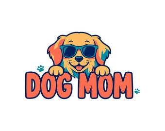 Hundemama-PNG, Lustiger Golden Retriever zum digitalen Download, Wandbild für Hundeliebhaber zum Ausdrucken