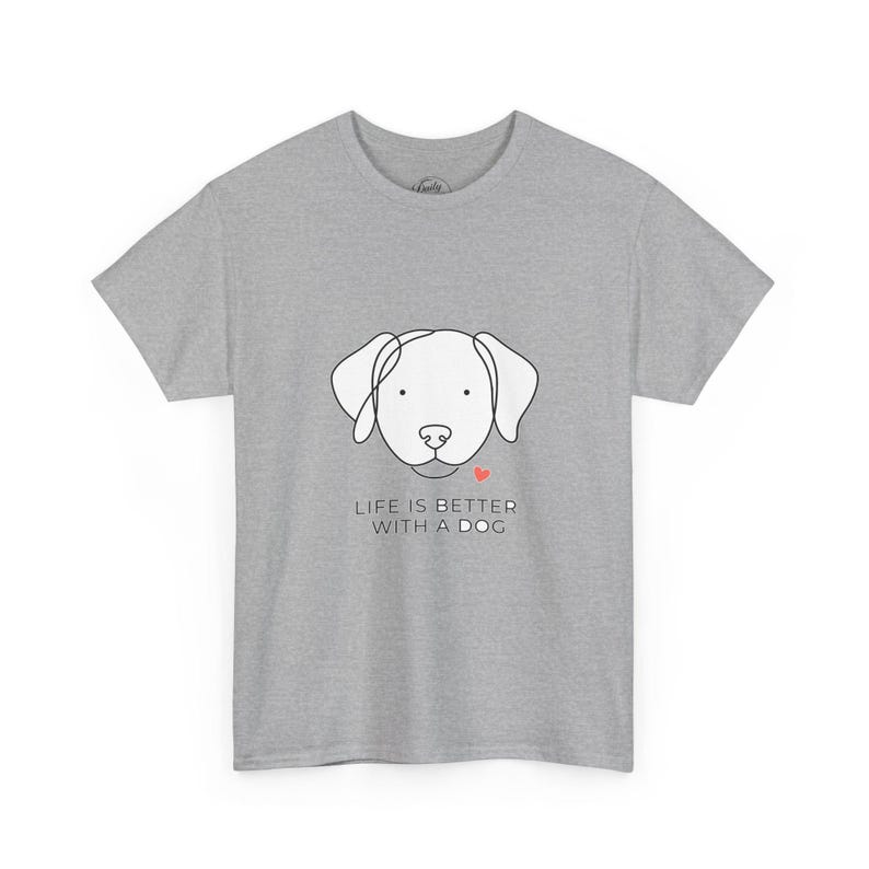 Life Is Better With a Dog Shirt, Minimalist Dog T-Shirt, Simple Dog Lover Gift, Line Art Dog Tee Bild 3