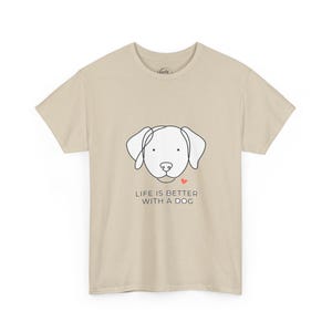 Life Is Better With a Dog Shirt, Minimalist Dog T-Shirt, Simple Dog Lover Gift, Line Art Dog Tee Bild 2