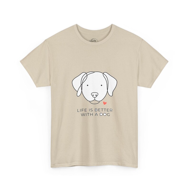 Life Is Better With a Dog Shirt, Minimalist Dog T-Shirt, Simple Dog Lover Gift, Line Art Dog Tee Bild 2