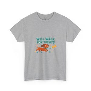 Will Walk for Treats Shirt, Funny Dachshund T-Shirt, Dog Walker Gift, Wiener Dog Lover Tee, Cute Doxie Shirt Bild 3