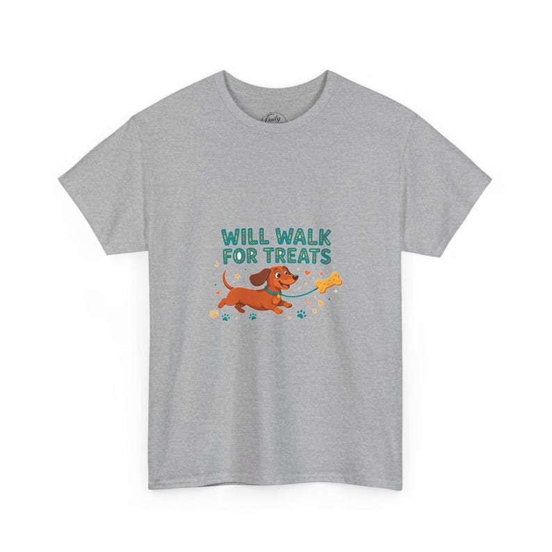 Will Walk for Treats Shirt, Funny Dachshund T-Shirt, Dog Walker Gift, Wiener Dog Lover Tee, Cute Doxie Shirt Bild 3