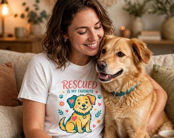 Rescued Is My Favorite Breed Shirt, Dog Rescue T-Shirt, Adopt Dont Shop Tee, Rescue Mom Gift, Shelter Dog Shirt