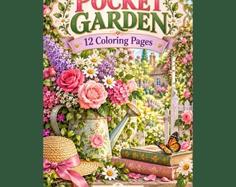 Disegni di fiori da colorare in PDF: 12 disegni botanici, formato A4 + US Letter