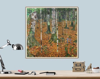 Birch Forest Poster Etsy
